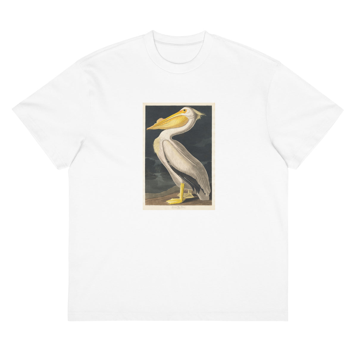 White T-shirt American White Pelican Signature