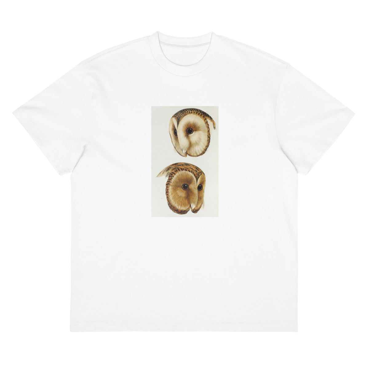 White T-shirt 1 Masked Barn Owl Strix Personata 2 Tasmanian Masked Owl Strix Castanops Illustrated Signature