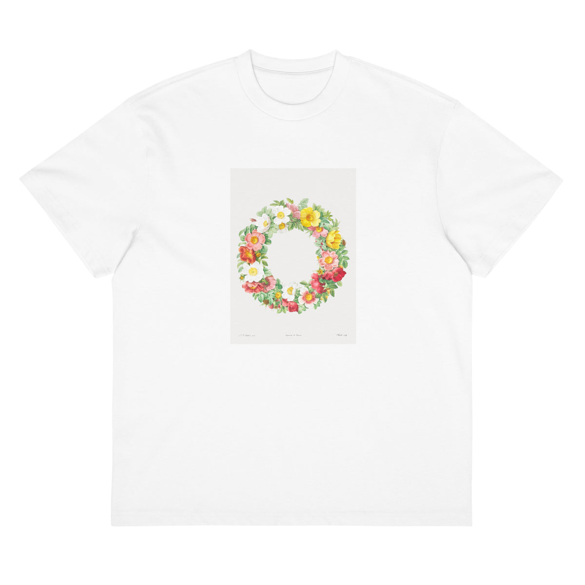 White T-shirt Roses Signature