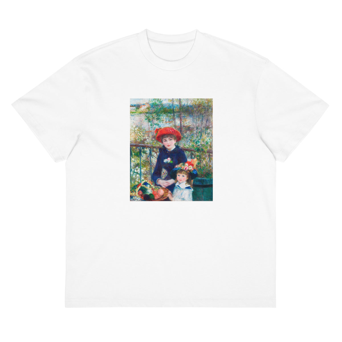 White T-shirt Two Sisters On The Terrace Signature