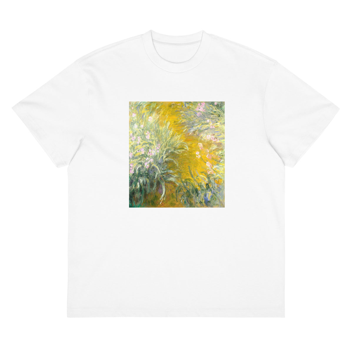 White T-shirt The Path Through The Irises Signature