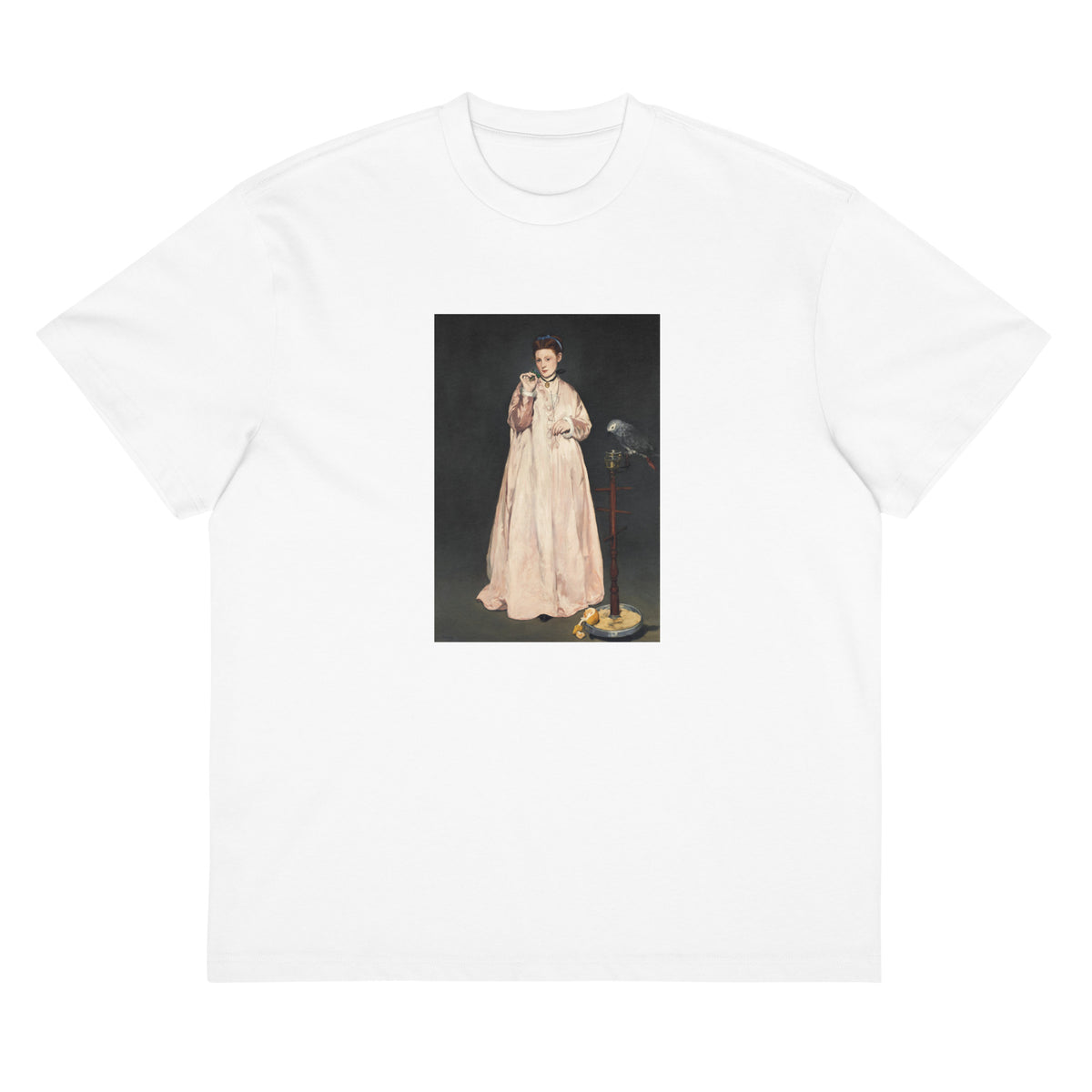 White T-shirt Young Lady In 1866 Painting In High Resolution Signature