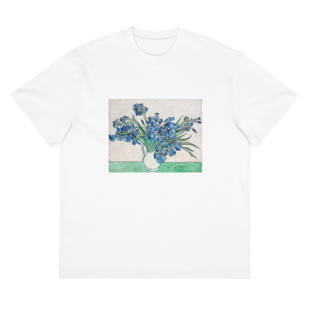 White T-shirt Vincent Van Gogh S Irises Signature
