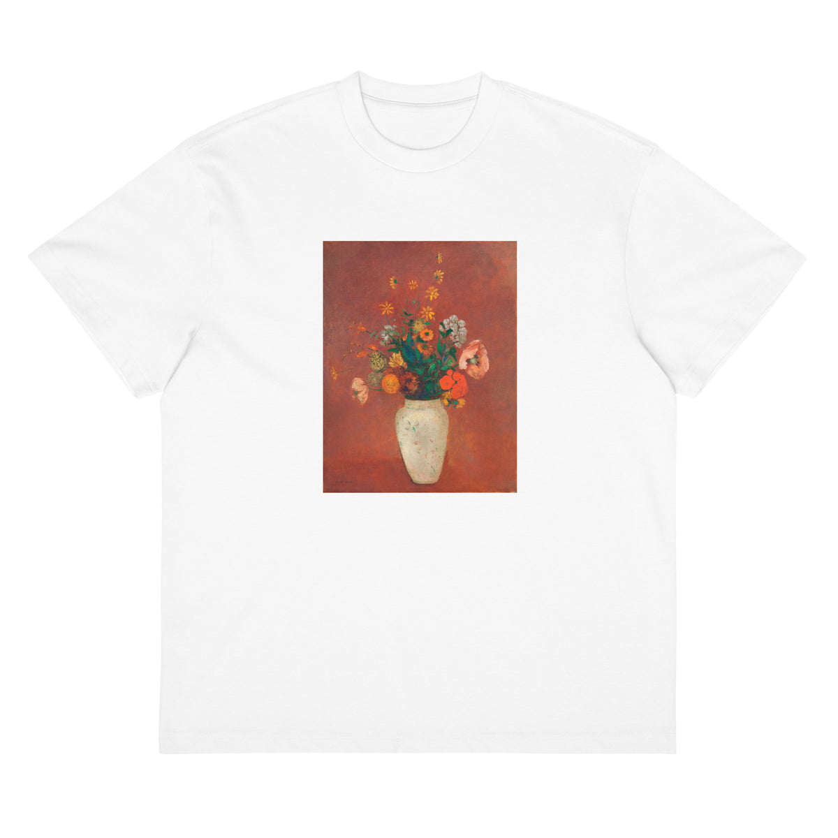 White T-shirt Bouquet In A Chinese Vase 1912 1914 Signature