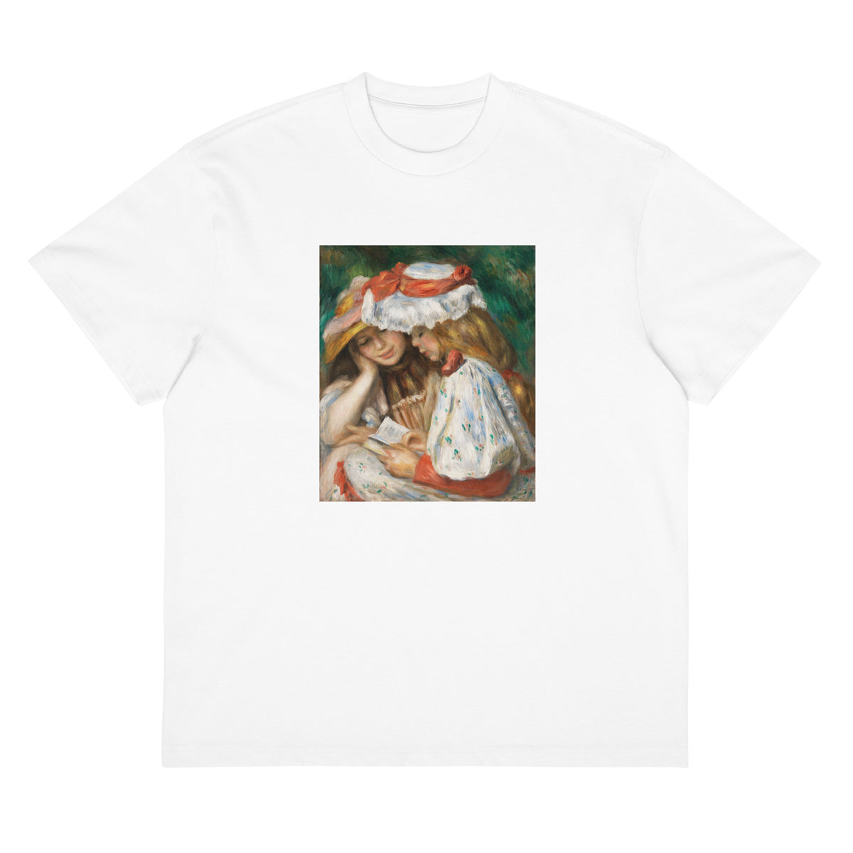 White T-shirt Two Girls Reading C 1890 1891 Signature