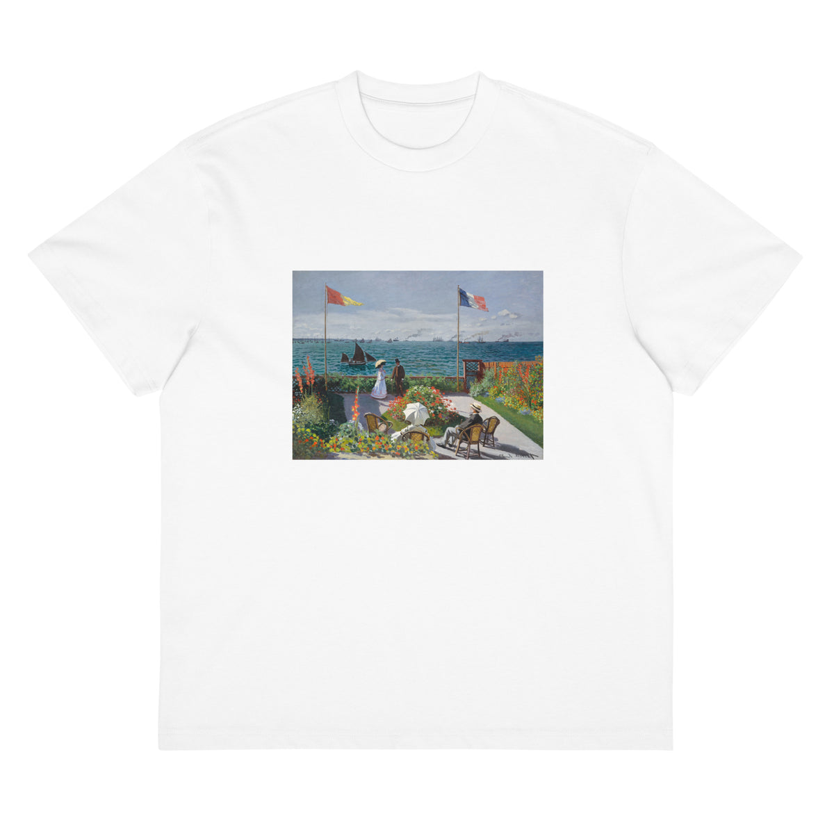 White T-shirt Garden At Sainte-Adresse Signature