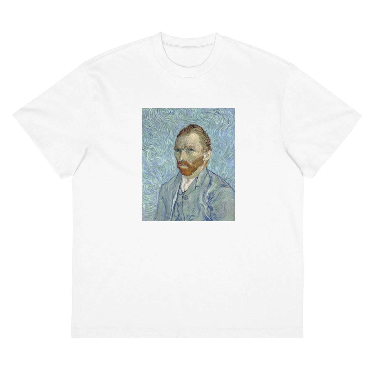 White T-shirt Vincent Van Gogh S Self-Portrait Famous Painting Signature