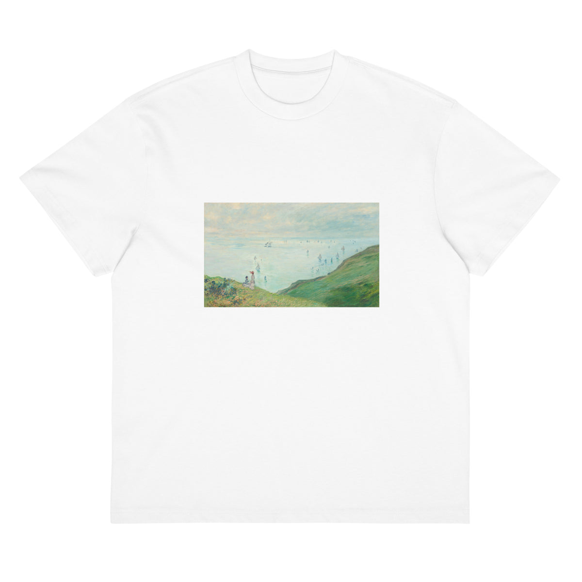 White T-shirt Cliffs At Pourville Signature