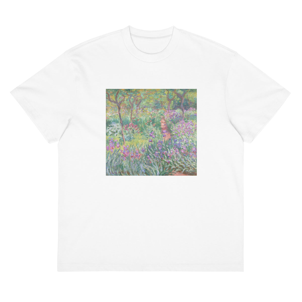 White T-shirt The Artist Garden In Giverny Signature