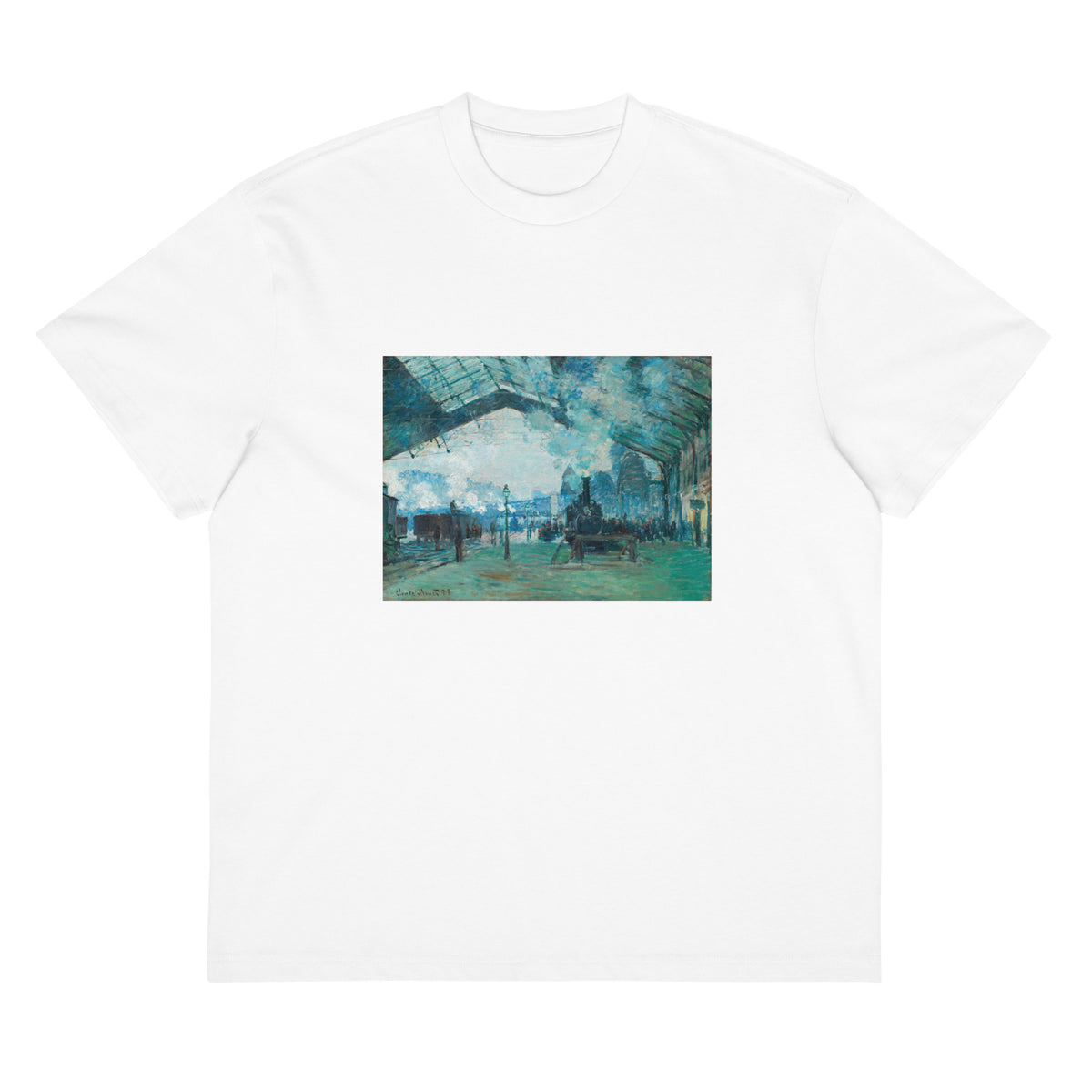 White T-shirt Arrival Of The Normandy Train Gare Saint-Lazare Signature