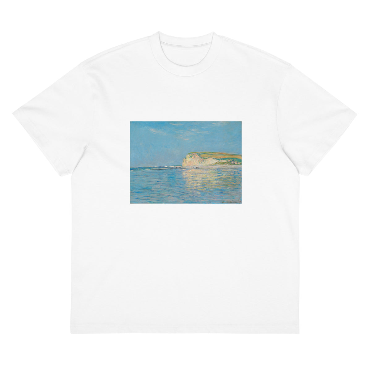 White T-shirt Low Tide At Pourville Near Dieppe Signature
