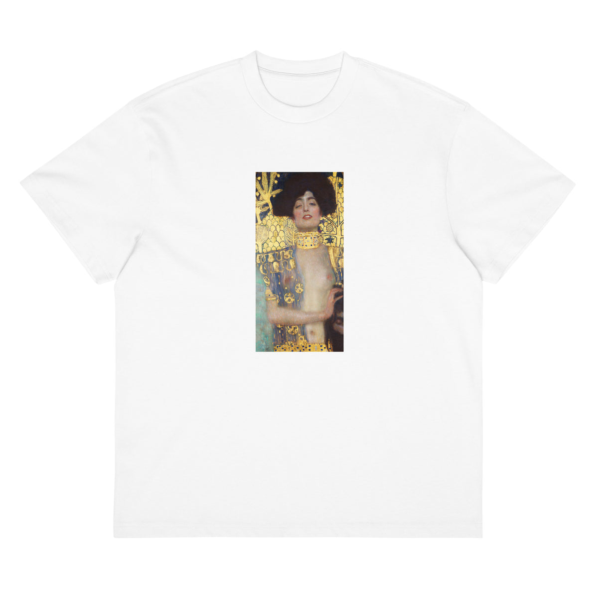 White T-shirt Gustav Klimt Judith And The Head Of Holofernes Famous Painting Signature