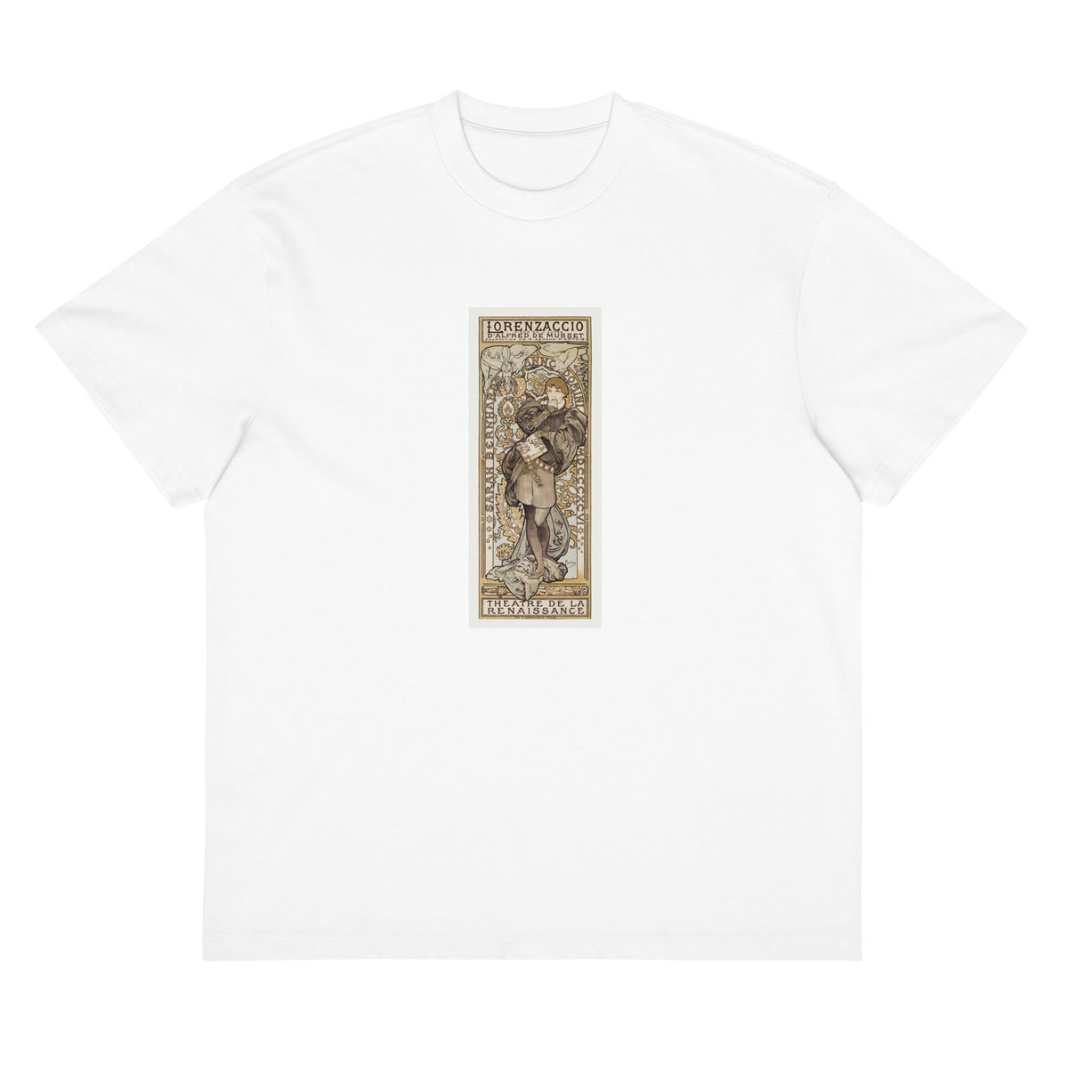 White T-shirt Lorenzaccio Piece En V Actes D Alfred De Musset Adaptation De M Armand D Artois Theatre De La Renaissance - Alphonse Maria Mucha 1869 Signature