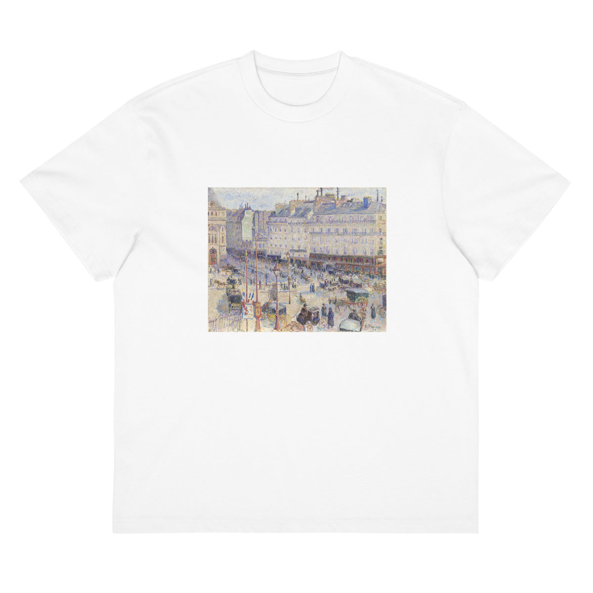 White T-shirt The Place Du Havre Paris Signature
