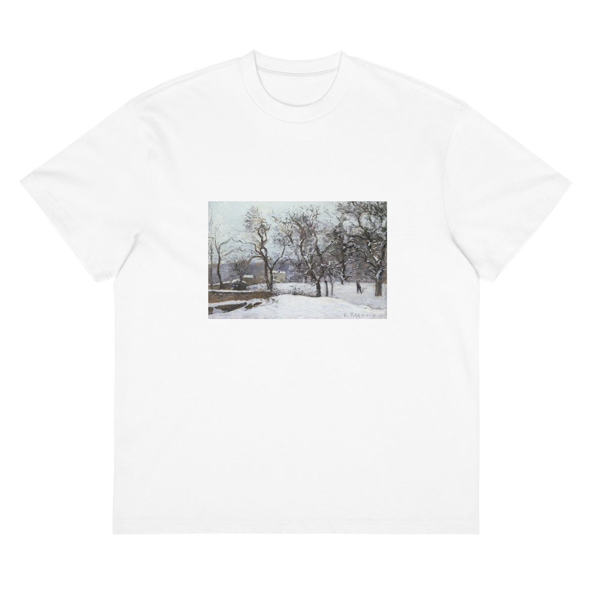 White T-shirt Snow At Louveciennes Signature