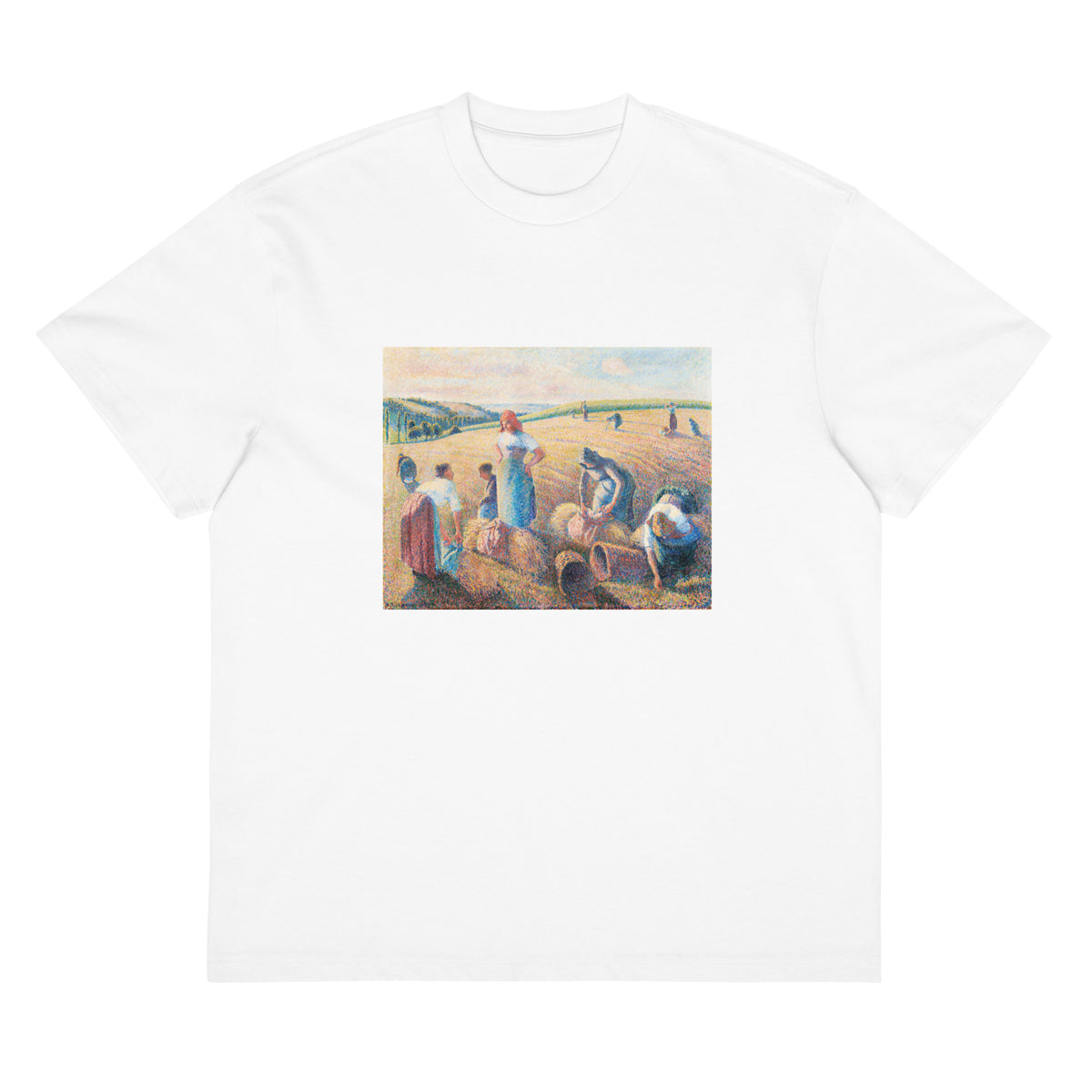 White T-shirt The Gleaners Painting In High Resolution Signature