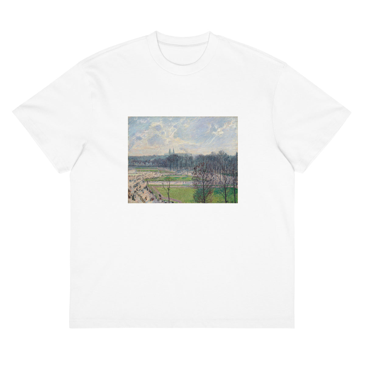 White T-shirt The Garden Of The Tuileries On A Winter Afternoon Signature