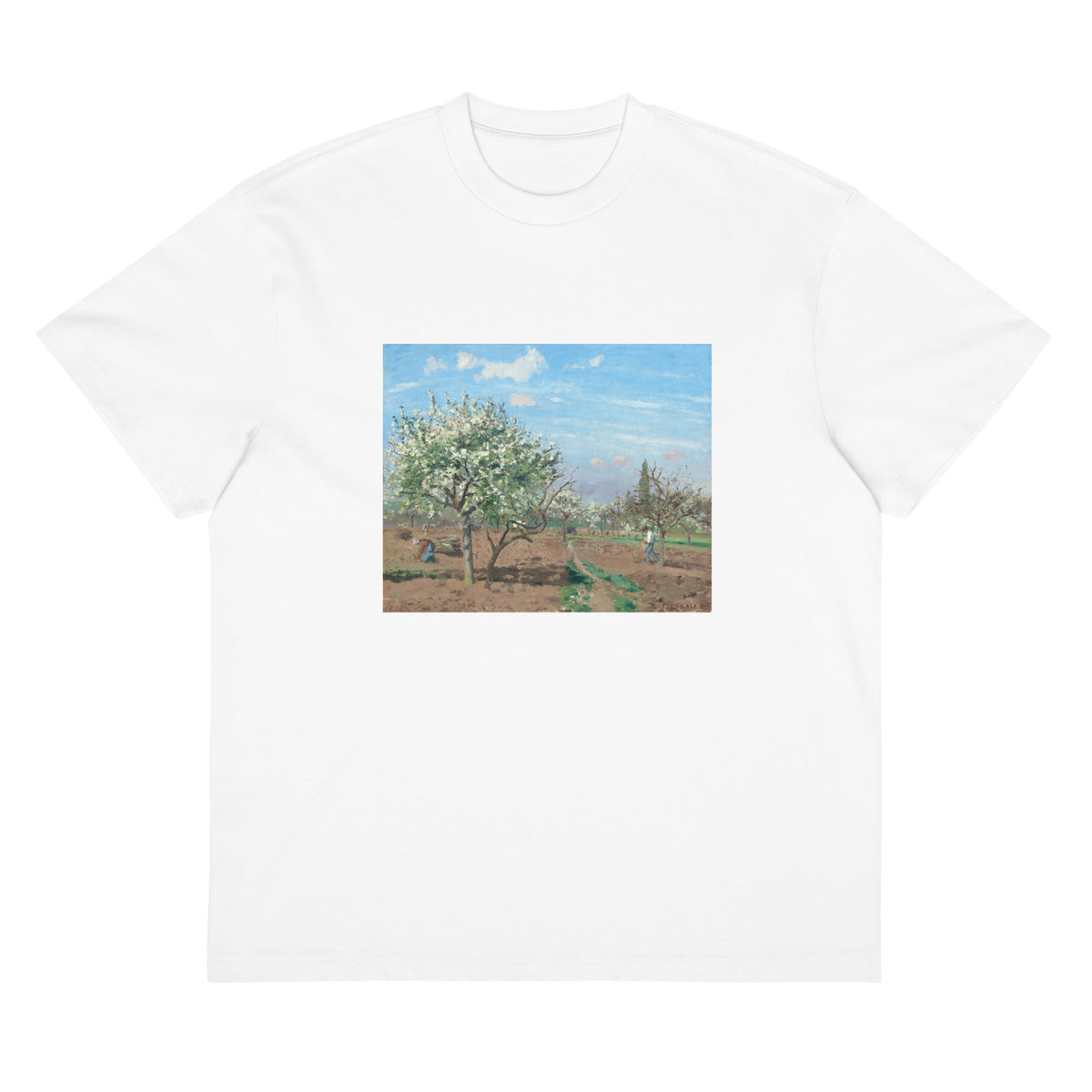 White T-shirt Orchard In Bloom Louveciennes Signature