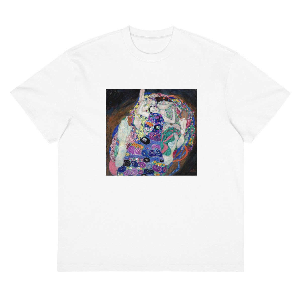 White T-shirt Gustav Klimt The Virgin Famous Painting Signature