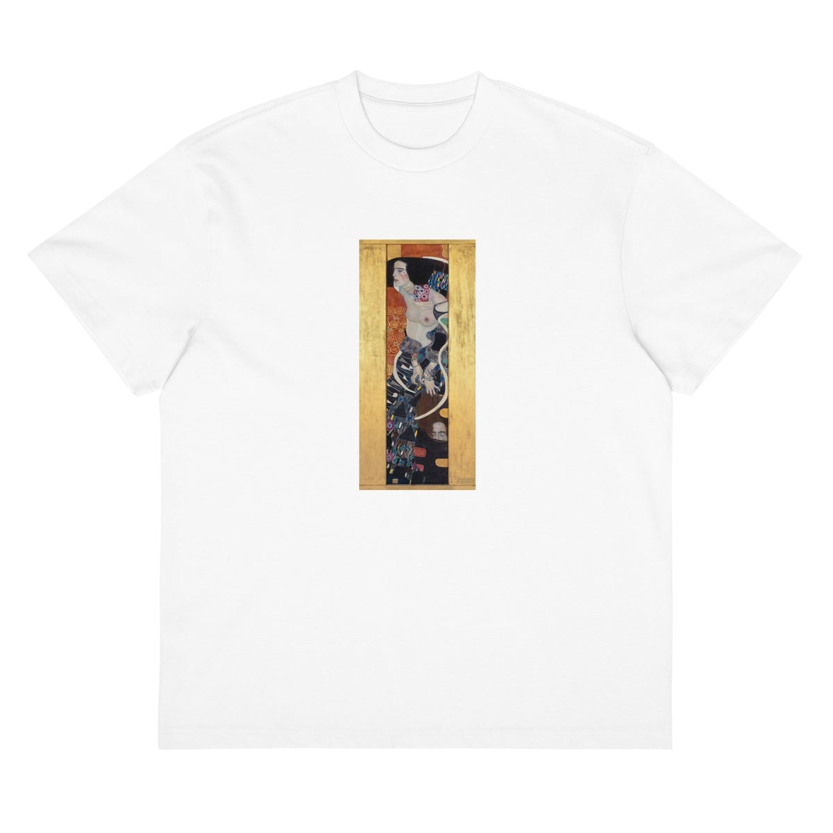 White T-shirt Gustav Klimt Judith II Famous Painting Signature