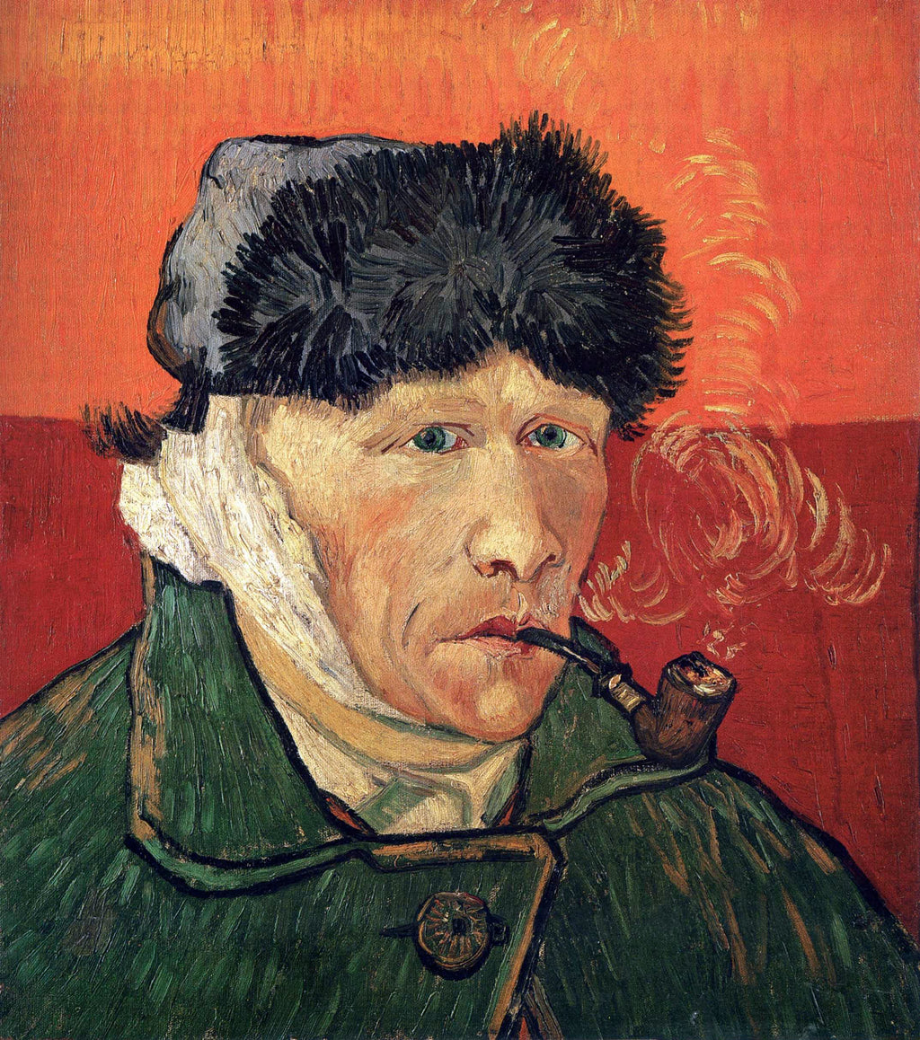 Sweater Self Portrait With Bandaged Ear And Pipe Vincent Van Gogh 1889 Signature