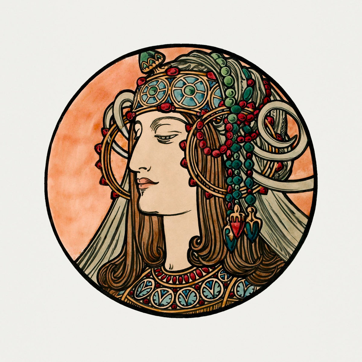 T-shirt Stained Glass Fouquet Mucha VI Signature