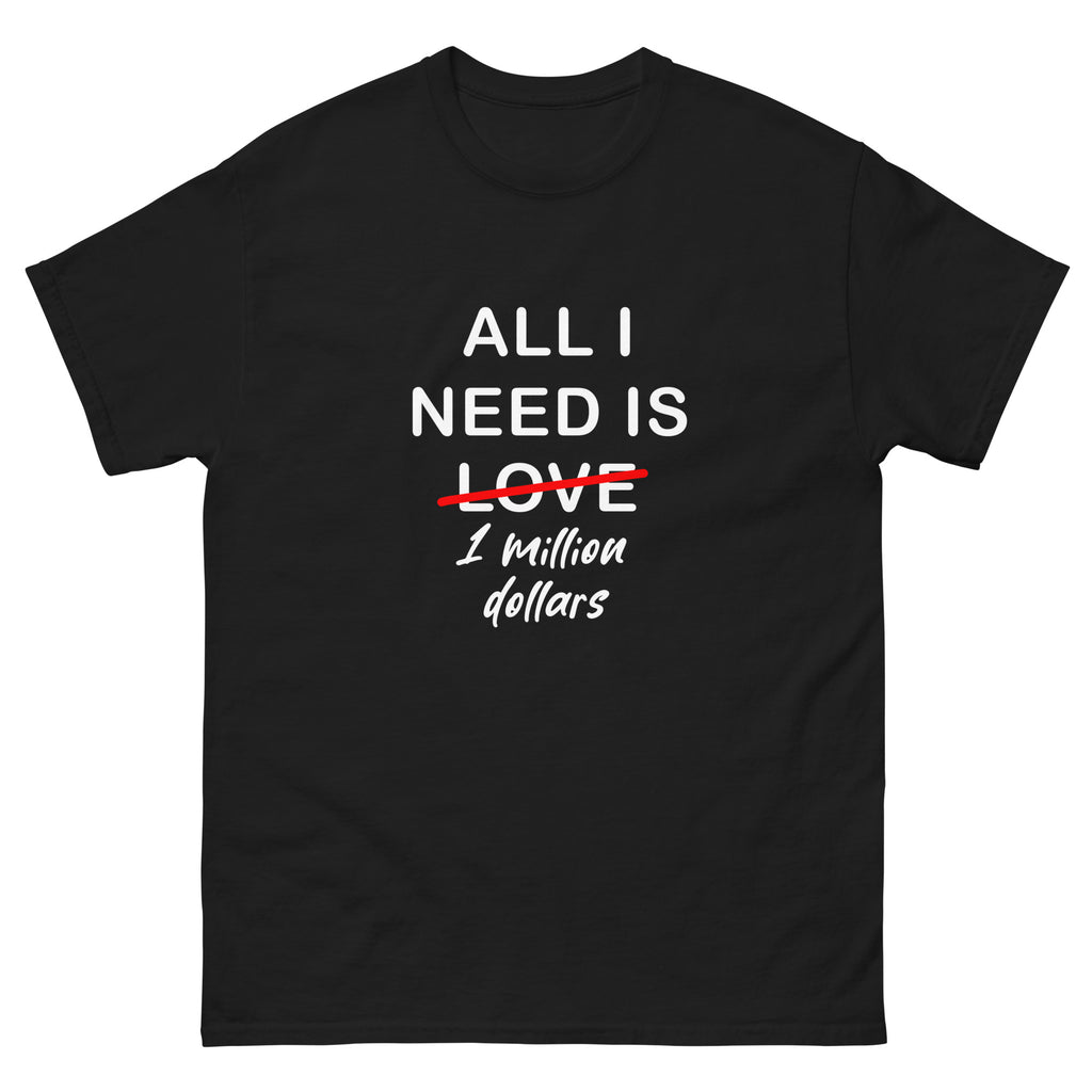 Black T-shirt All I Need Is 1 Million Dollars Essential