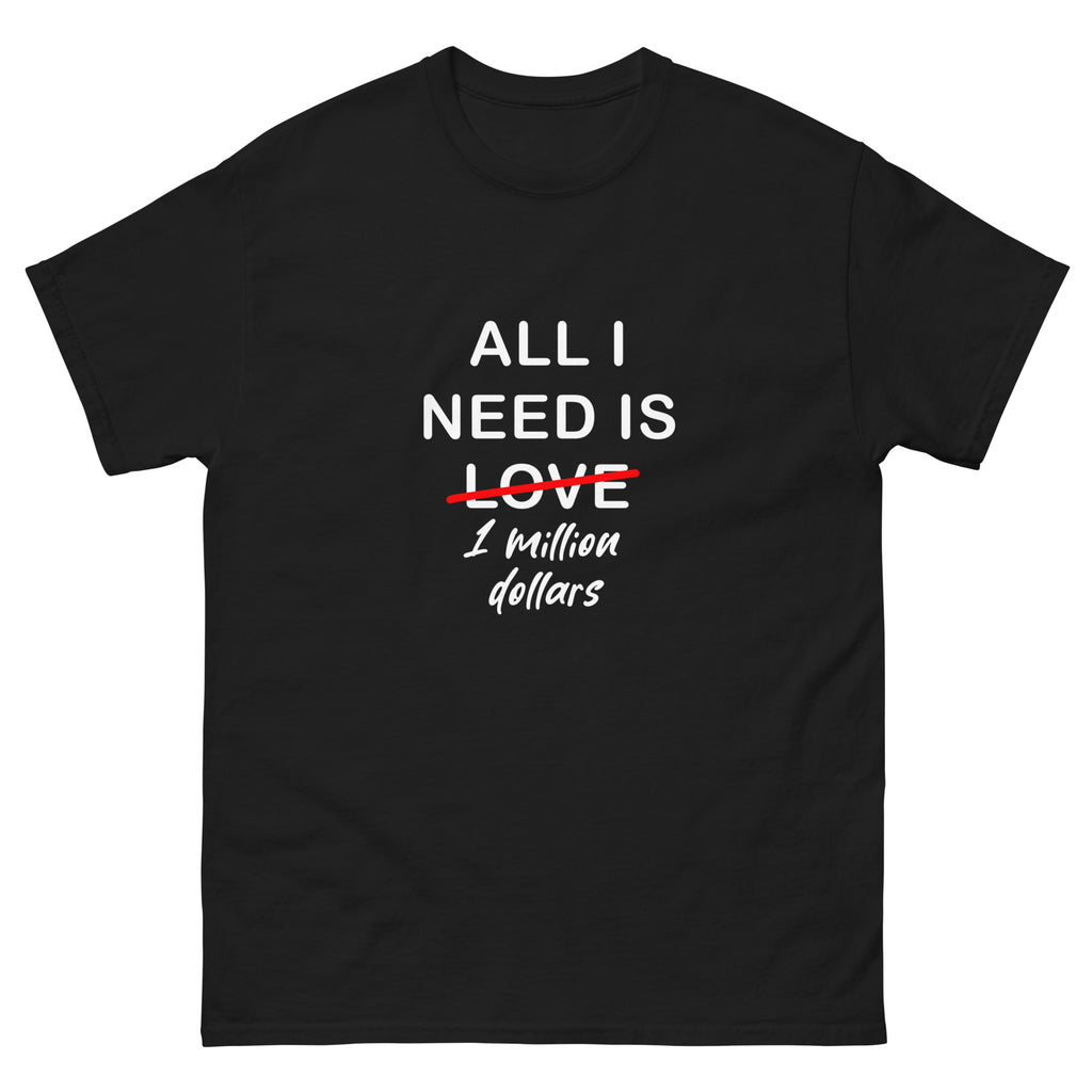 Black T-shirt All I Need Is 1 Million Dollars Essential