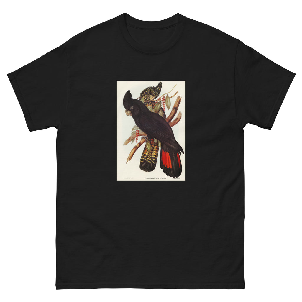 Black T-shirt Banksian Cockatoo Calyptorhynchus Banksii Illustrated - Elizabeth Gould 1804 Essential