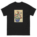 Black T-shirt Blooming Azalea In Blue Pot - Ohara Koson 1920 Essential