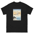 Black T-shirt Five Seagulls Above Turbulent Sea - Ohara Koson 1900 Essential