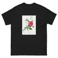 Black T-shirt Blood-Red Bengal Rose Rosa Indica Cruneta Essential