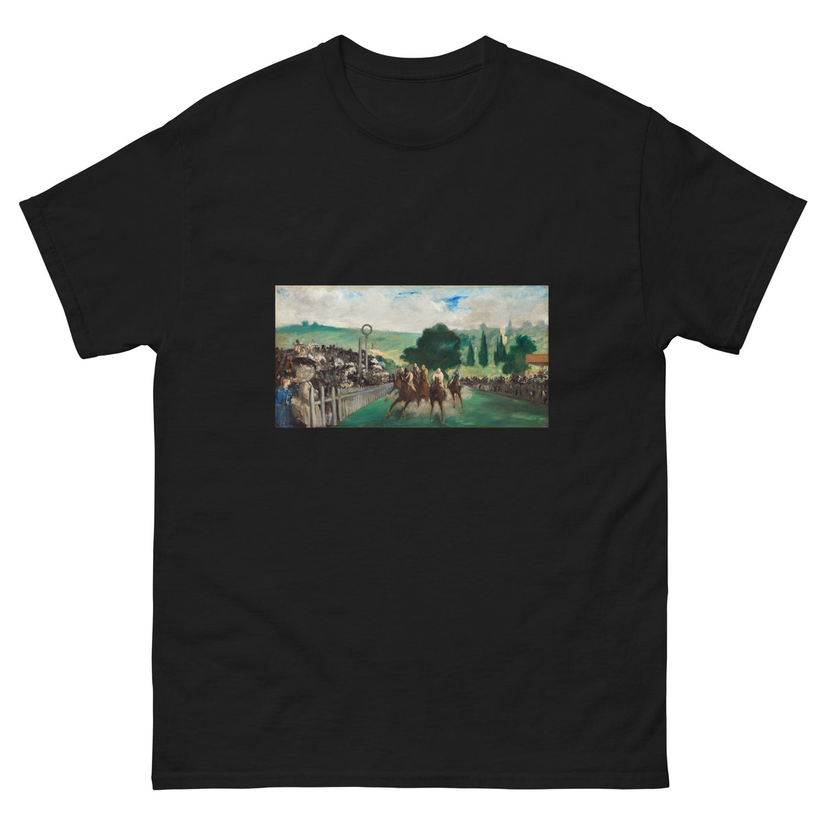 Black T-shirt The Races At Longchamp Painting In High Resolution Essential