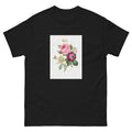 Black T-shirt Anemone And Cabbage Rose - Pierre-Joseph Redoute 1759 Essential