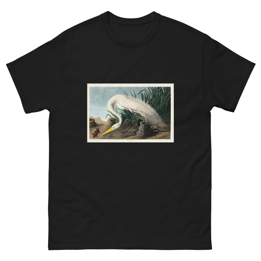 Black T-shirt White Heron Essential