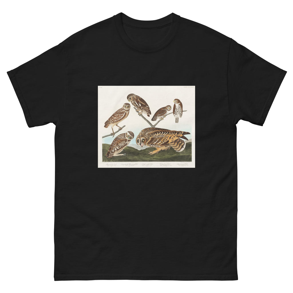 Black T-shirt Burrowing Owl Large-Headed Burrowing Owl Little Night Owl Columbian Owl And Short-Cared Owl - John James Audubon 1827 Essential