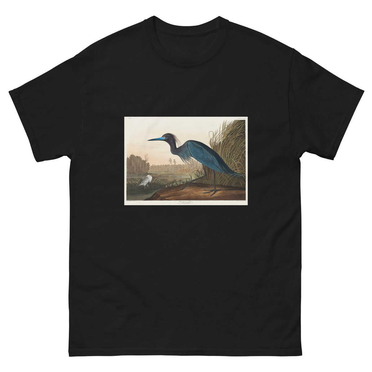 Black T-shirt Blue Crane Or Heron Essential