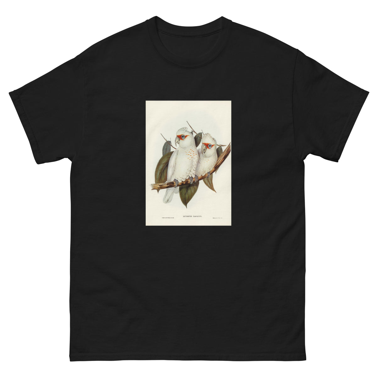 Black T-shirt Long-Billed Cockatoo Licmetis Nasicus Illustrated - Elizabeth Gould 1804 Essential