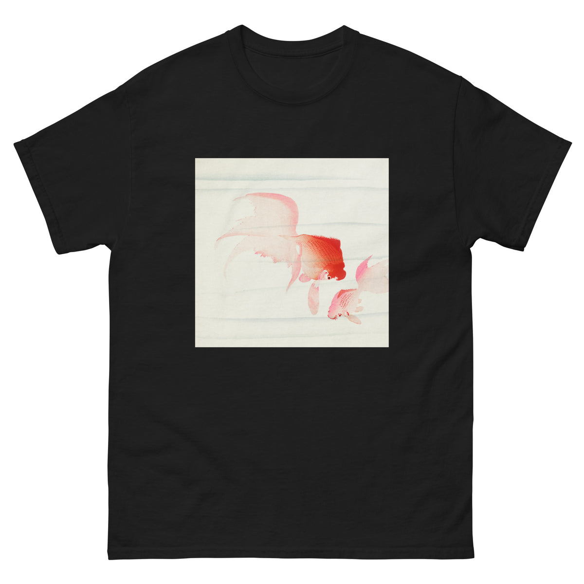 Black T-shirt Gold Fish - Ohara Koson 1900 Essential