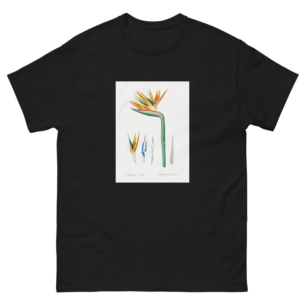 Black T-shirt Bird Of Paradise Illustration Essential