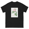Black T-shirt Rosa Bifera Officinalis Also Known As Rose Of Perfume Essential
