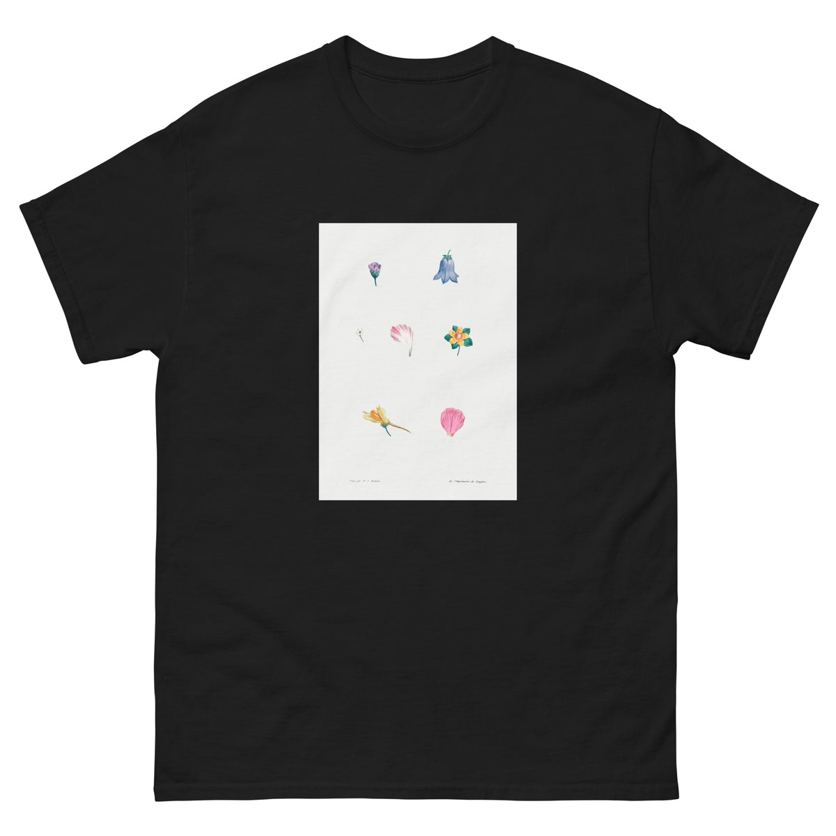 Black T-shirt Flower Set Redoute 1759 II Essential