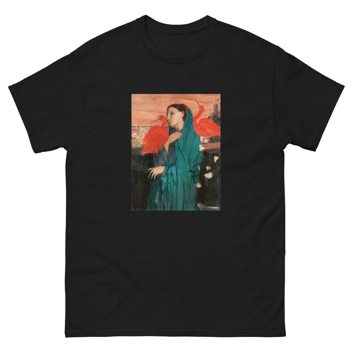 Black T-shirt Young Woman With Ibis Painting In High Resolution Essential