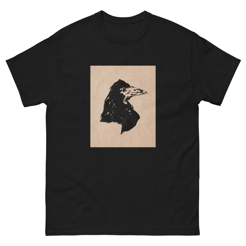 Black T-shirt Raven Head Print In High Resolution Essential