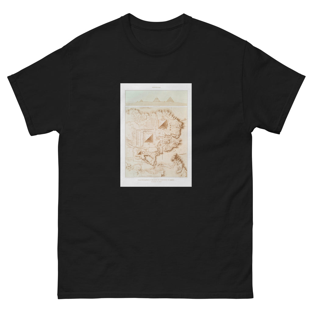 Black T-shirt Topographic Map Of Part Of The Memphite Necropolis Pyramids Of Giza Essential