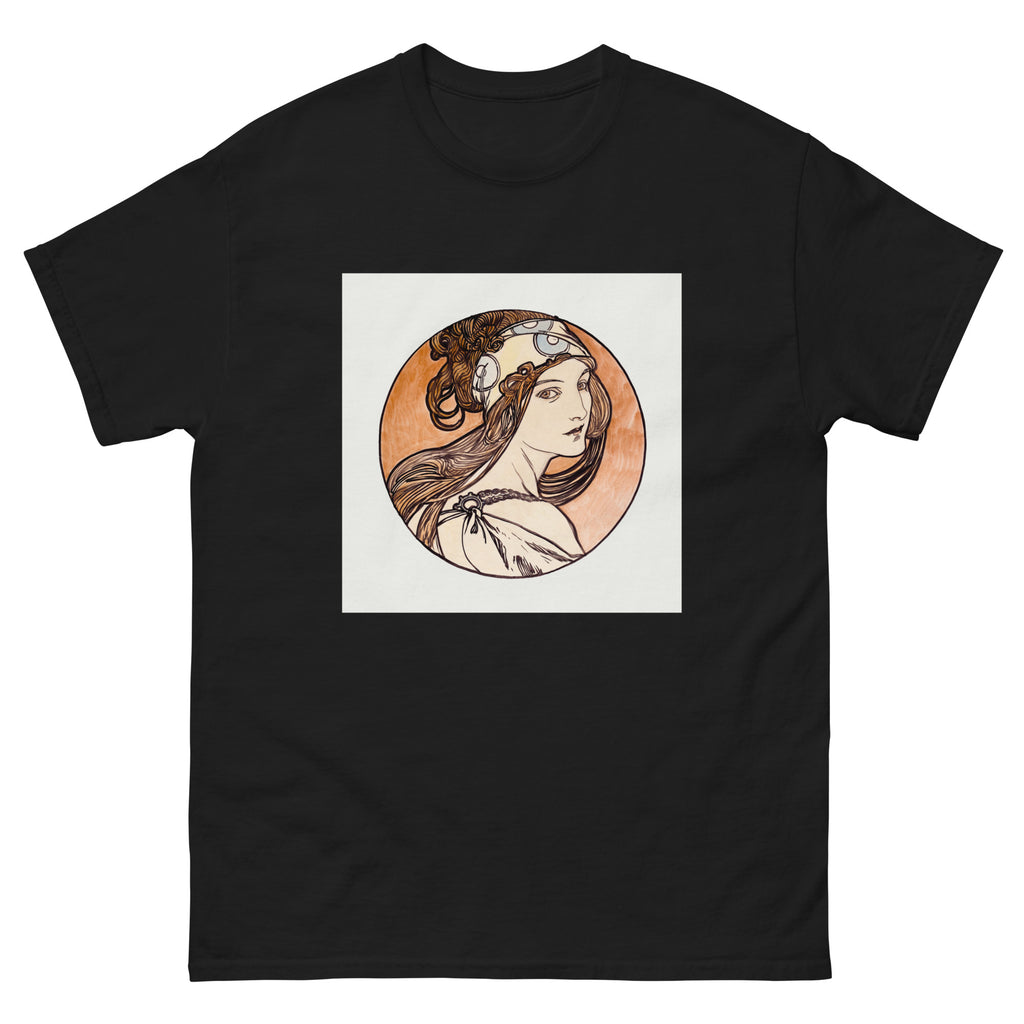 Black T-shirt Stained Glass Fouquet Mucha I Essential