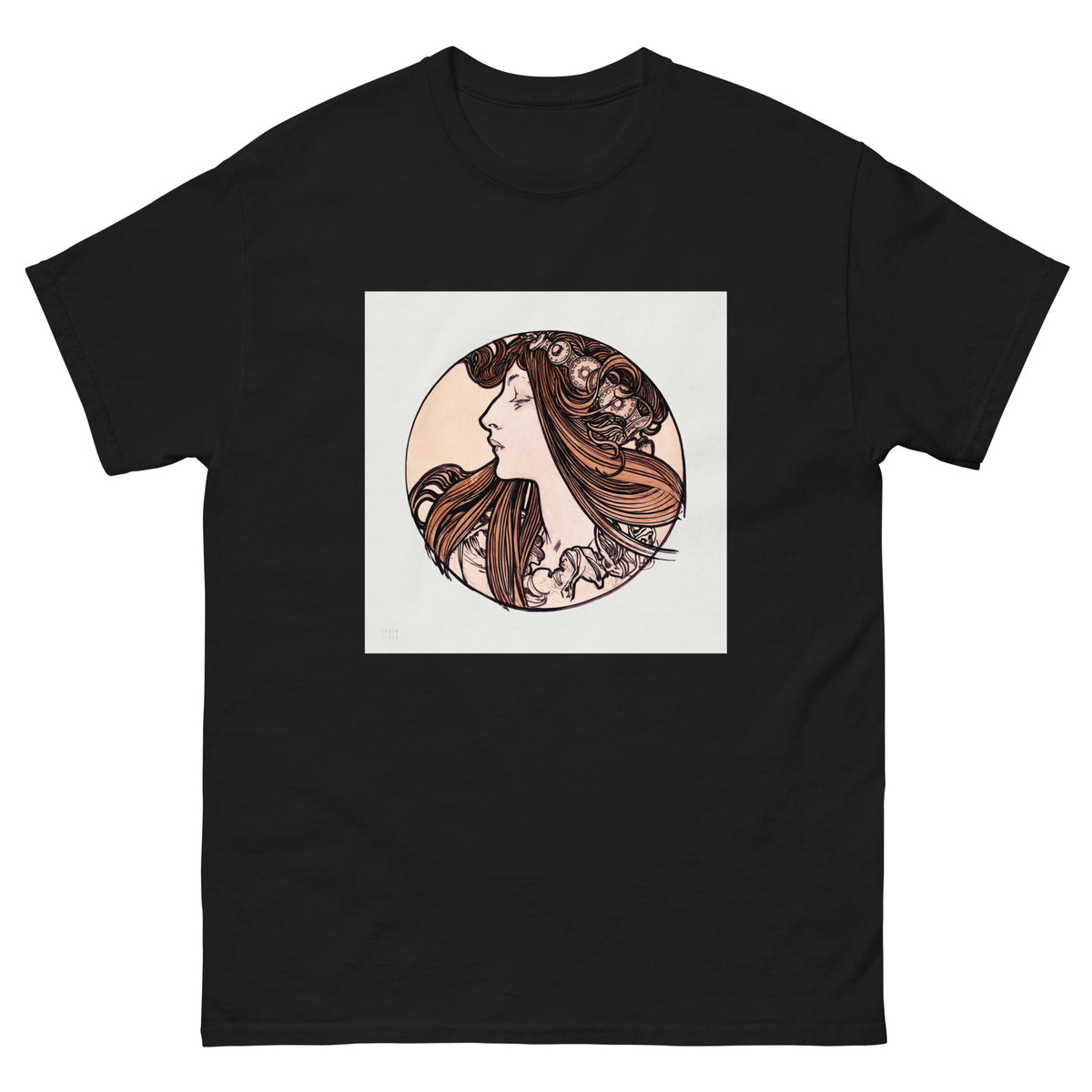Black T-shirt Stained Glass Fouquet Mucha III Essential