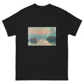 Black T-shirt Sun Setting On The Seine At Lavacourt Claude Monet High Resolution Famous Painting Essential