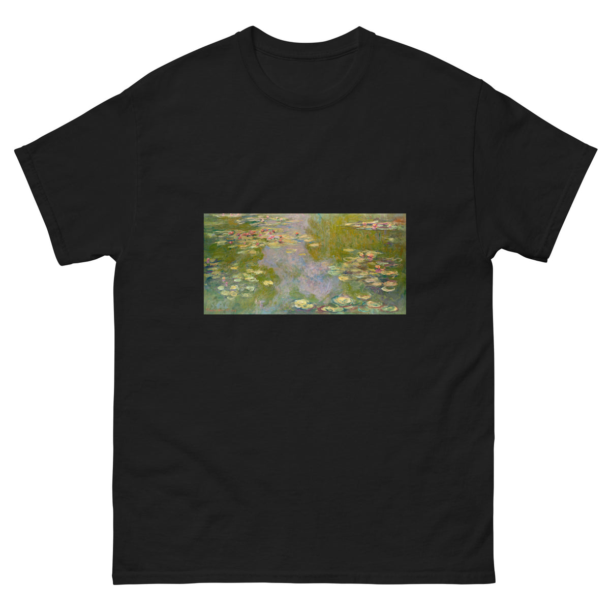 Black T-shirt Water Lilies Essential