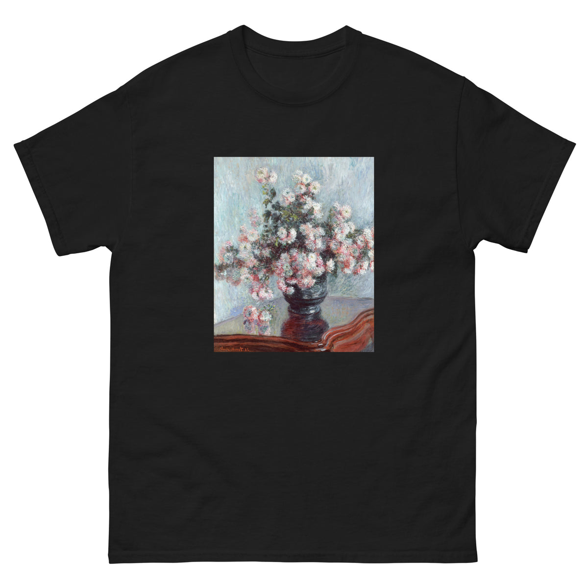 Black T-shirt Chrysanthemums Essential